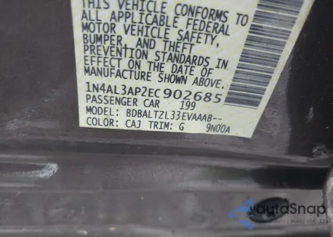 2014 Nissan Altima 2.5 Sv z USA, uszkodzony, nr VIN 1N4AL3AP2EC902685